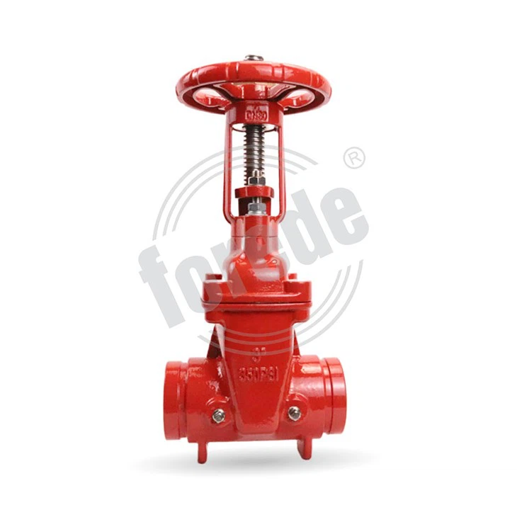 FOREDE Groove End Rising Stem Gate Valve For Fire Safety